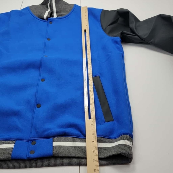 Nike Letterman Football Bomber Jacket Blue Gray DJ5971-493 Men’s Size Medium New - Picture 6 of 8